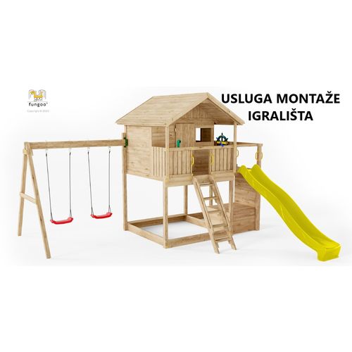 Usluga montaže za drveno dječje igralište SUNSHINE s toboganom slika 1