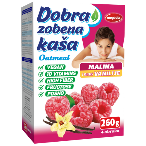 Dobra zobena kaša 260g malina - vanilija     slika 1