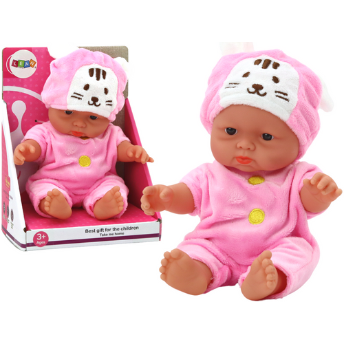 Mala beba lutka - Ružičasta odjeća, šešir sa zekom slika 1