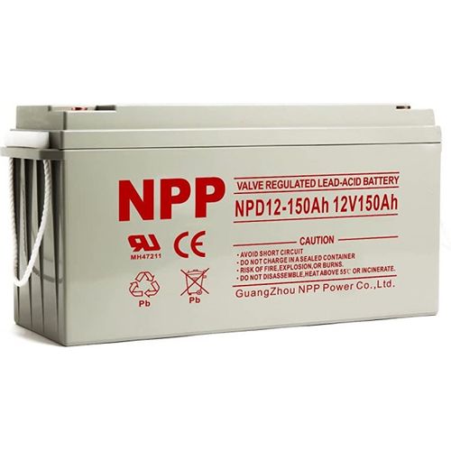 NPP NPG12V-150Ah, GEL BATTERY, C20=150AH, T16, 485*172*240*240, 38,5KG, Light grey slika 3