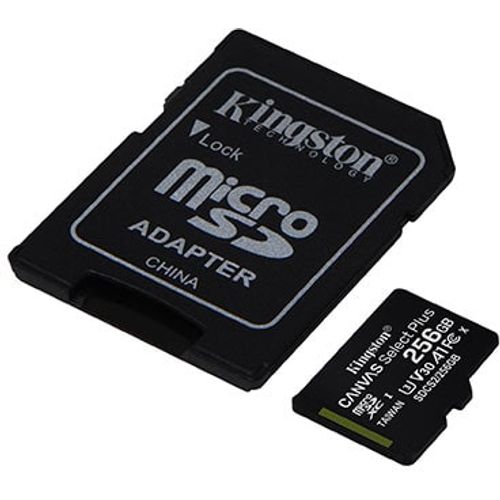 Kingston SDCS2/256GB MicroSD 256GB, Canvas Go! Plus, Class 10 UHS-I U3 V30 A1, Read up to 100MB/s, Write up to 85MB/s, w/SD adapter slika 2