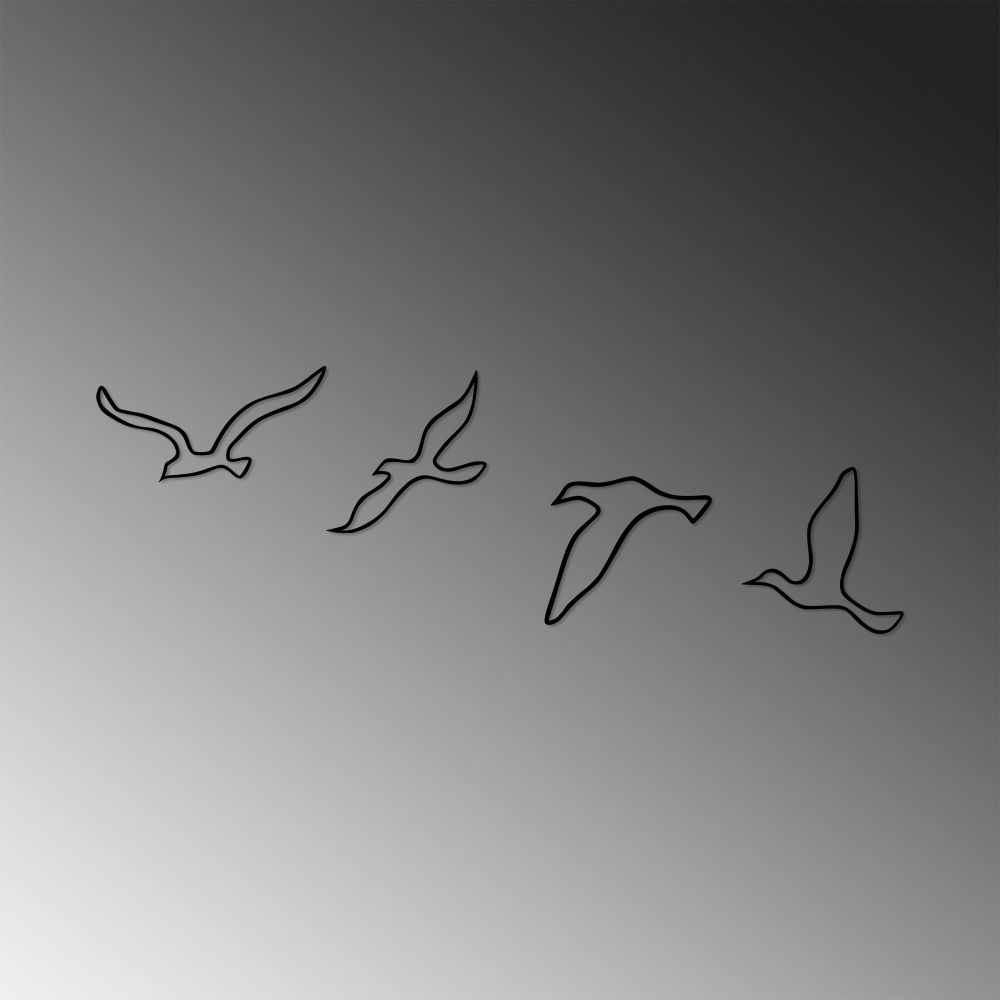 Dekorativni Metalni Zidni Ukras - Birds 486 Crni slika 4
