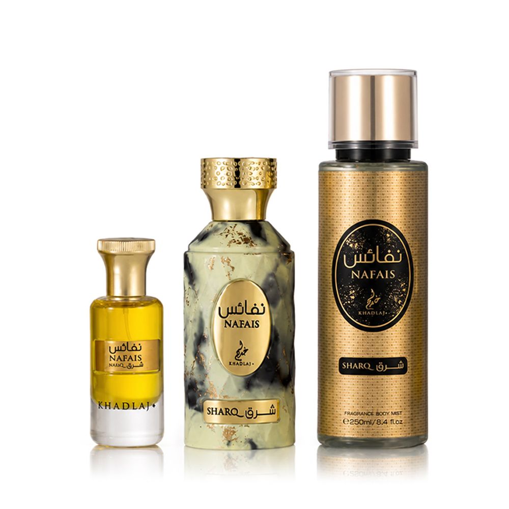 Khadlaj Nafais Sharq EDP 100 ml + Perfumed Oil 24 ml + Bodyspray 250 ml (unisex) slika 2