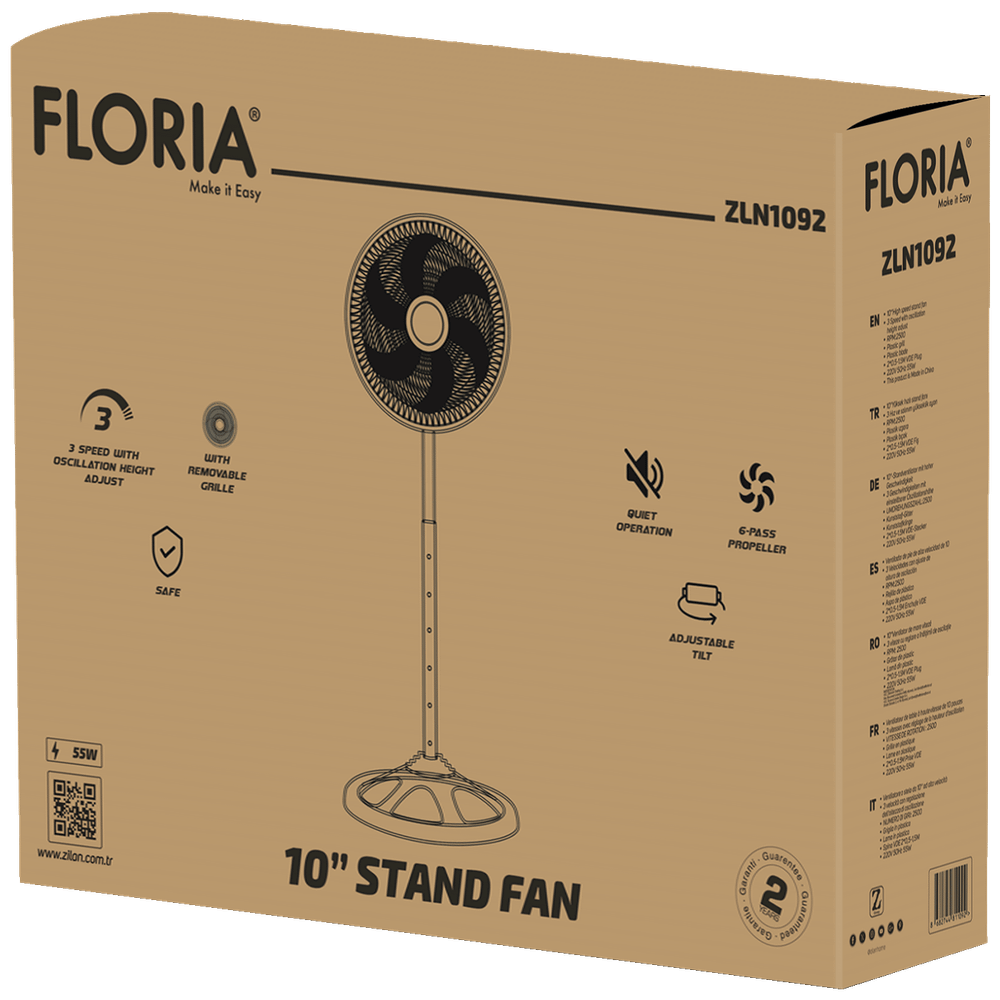 Floria Ventilator sa postoljem, 55W - ZLN1092 slika 4