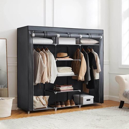 SONGMICS RYG12G canvas wardrobe, gray slika 6