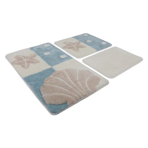 Deniz Yildizi - Blue  Multicolor Acrylic Bathmat Set (3 Pieces) slika 4