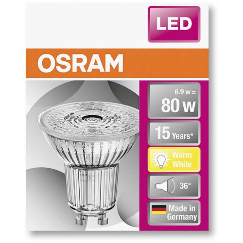 OSRAM 4058075112605 LED Energetska učinkovitost 2021 F (A - G) GU10 reflektor 6.9 W = 80 W toplo bijela (Ø x D) 51 mm x 52 mm  1 St. slika 2