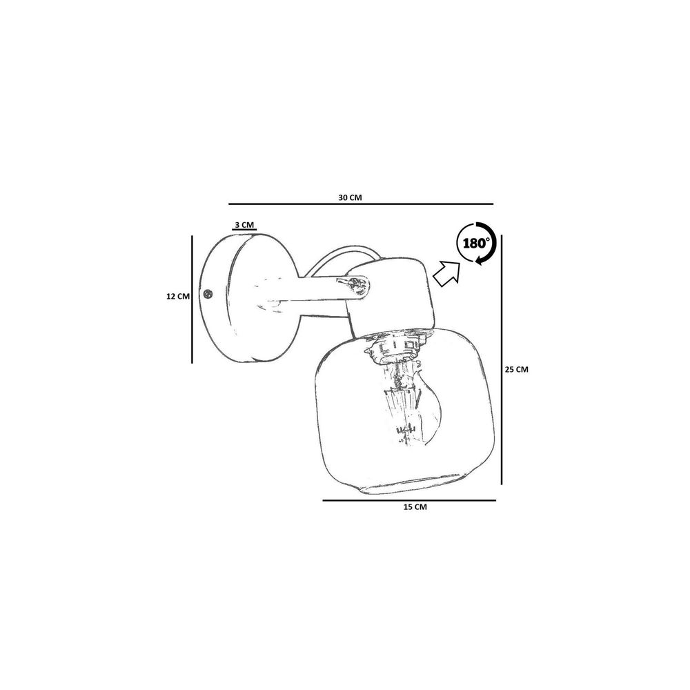 Opviq Zidna lampa 892, med, orah, crna slika 4