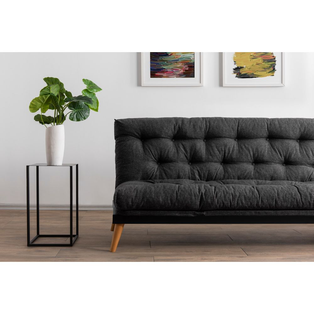 Saki - Tamno Siva Troosjedna Sofa na Razvlačenje slika 3