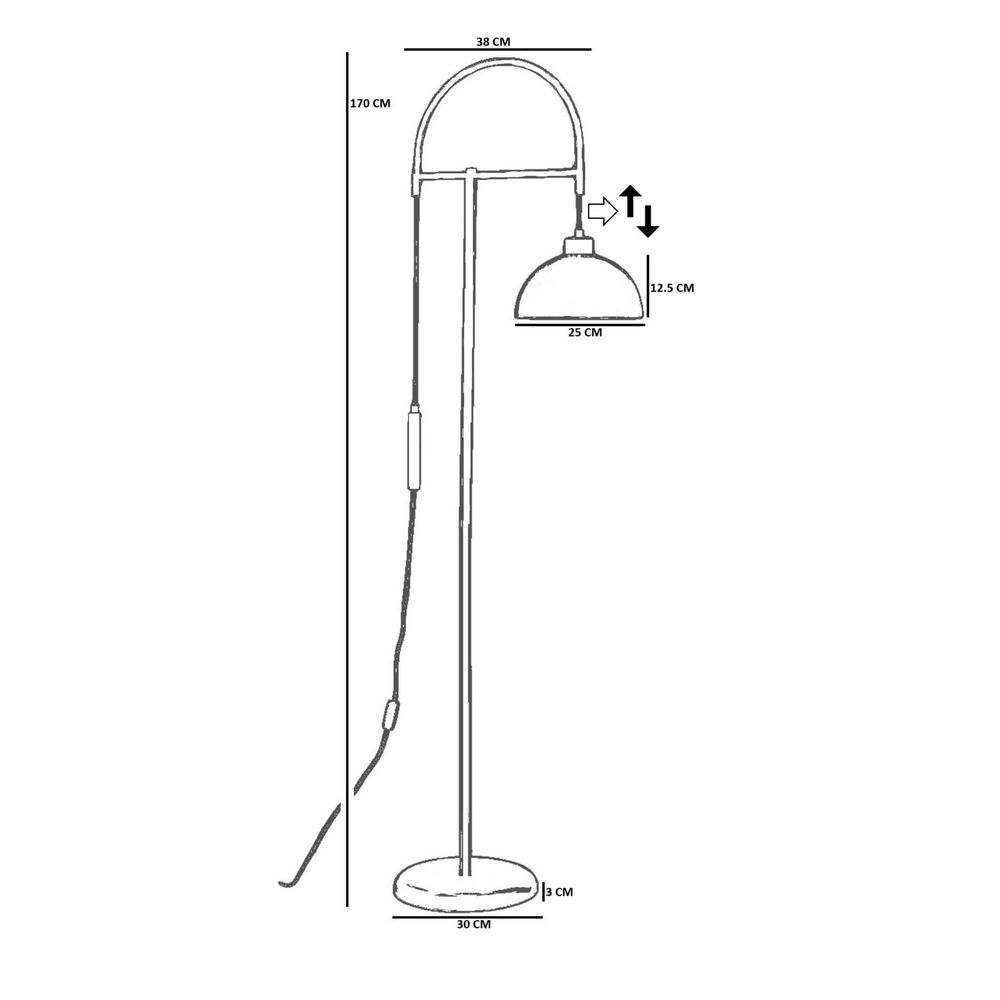 Opviq Podna lampa 821, zlatna slika 5