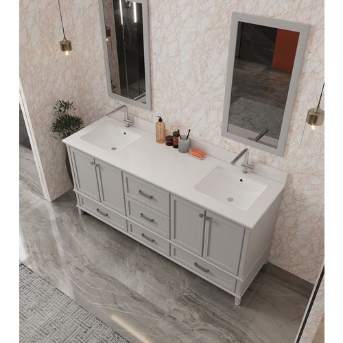 Hanah Home Yukon 72 - Grey Grey Bathroom Furniture Set (3 Pieces) slika 2