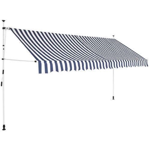 Tenda na ručno uvlačenje 350 cm plavo-bijela prugasta slika 2