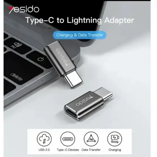 Yesido - OTG adapter (GS22) Type-C do Lightning aluminijska legura 480 Mbps - Sivi slika 2