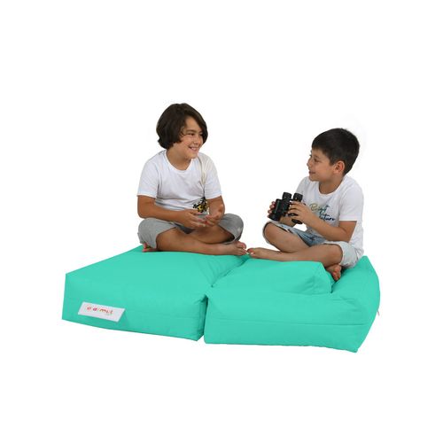 Atelier Del Sofa Vreća za sjedenje, Kids Double Seat Pouf - Turquoise slika 5