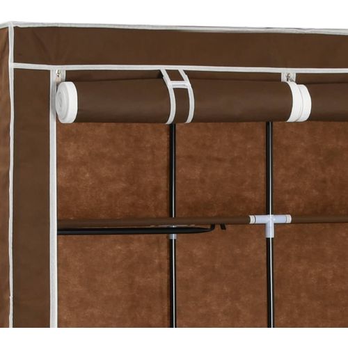 282454 Wardrobe with Compartments and Rods Brown 150x45x175 cm Fabric slika 37