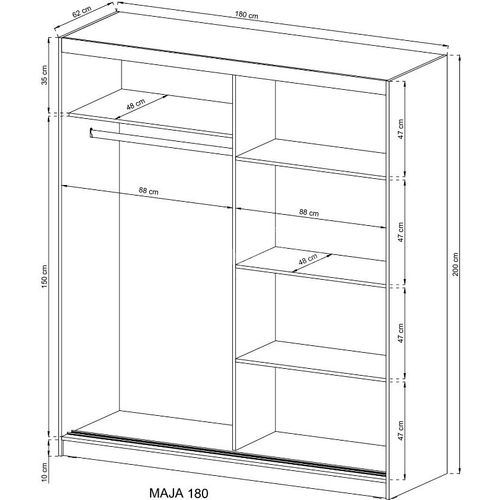 Garderobni ormar MAJA IV 180 bijeli slika 3