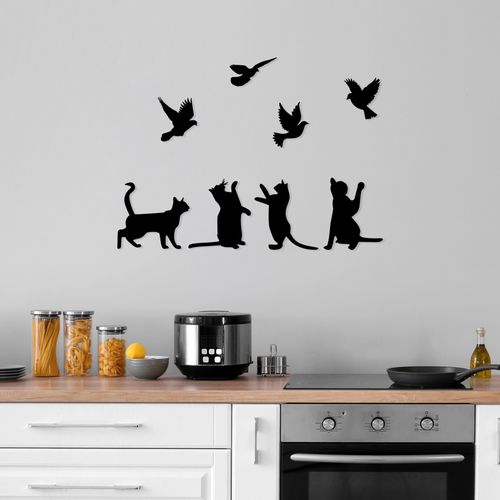 Wallity Metalna zidna dekoracija, Birds Playing With Cats  slika 2