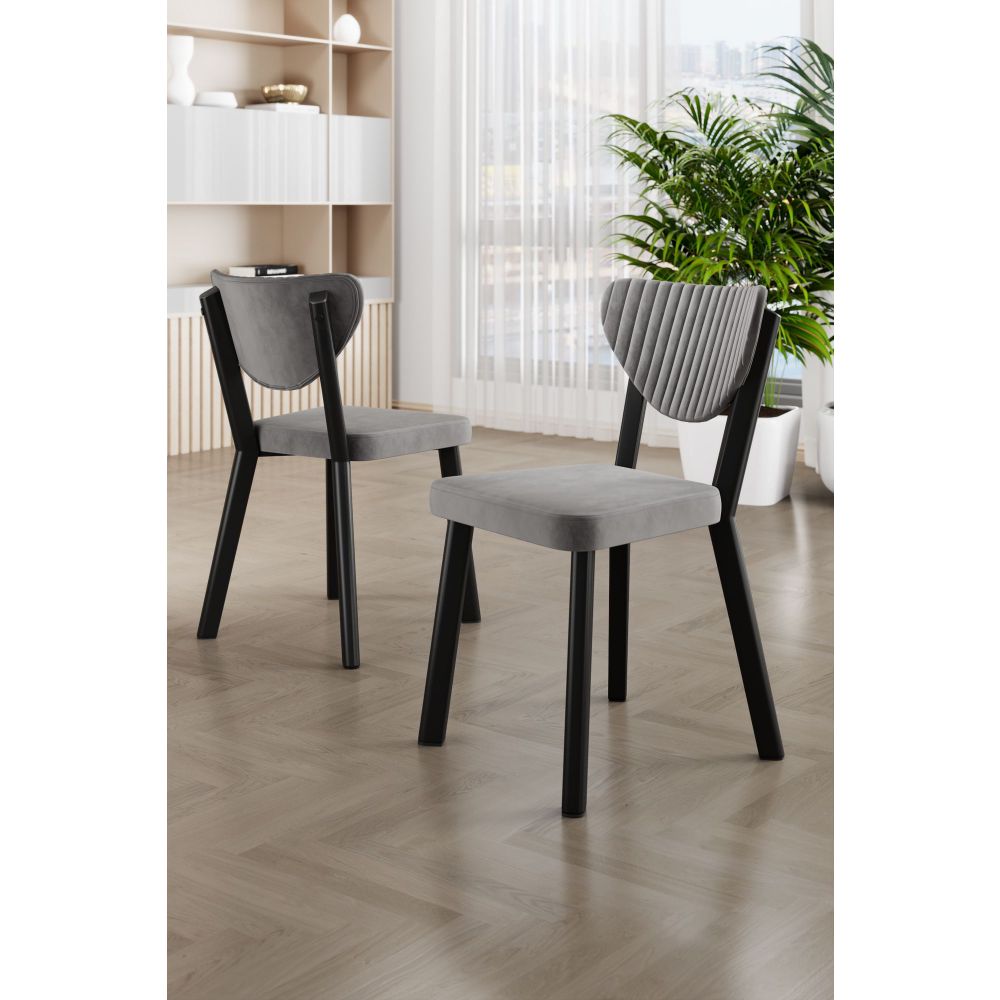 Set Stolica (4 Komada) Arfe - Boje: Siva, Crna, Siva-Crna slika 1