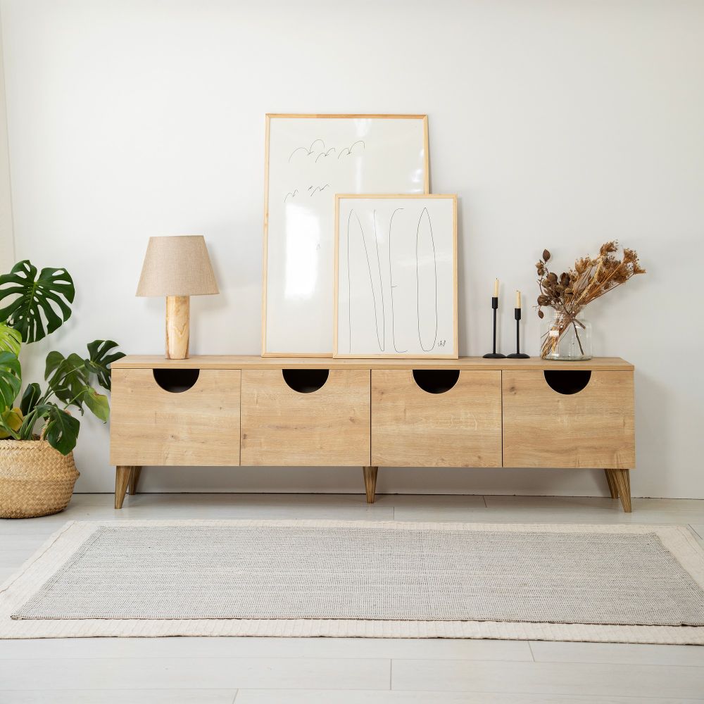 TV Stalak 'Four Seasons - Oak v2' od Hrastovine slika 4