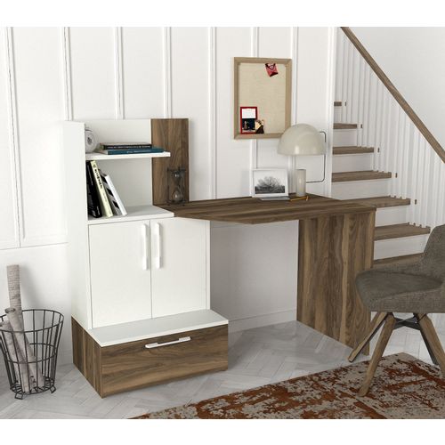 Woody Fashion Radni stol, Bijela boja Orah, Padora - White, Walnut slika 2