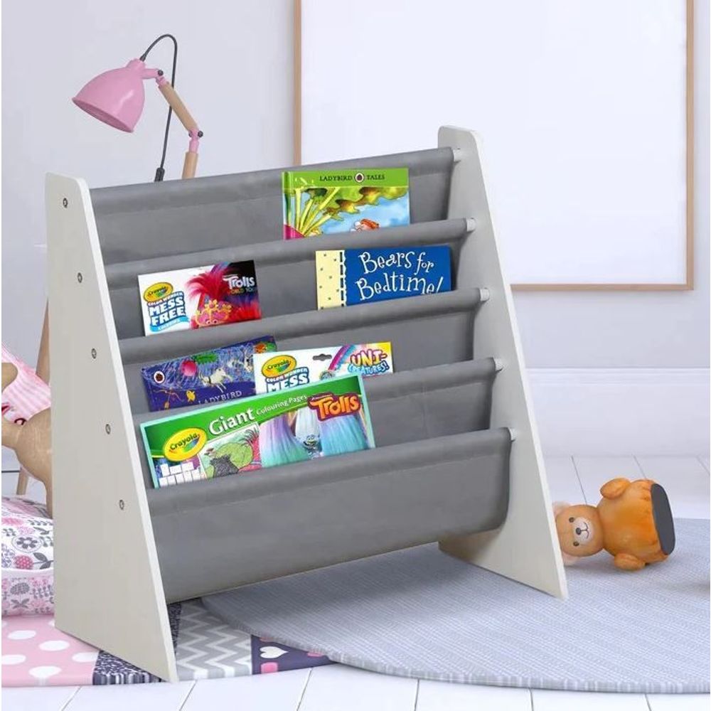Kinder Home Dječija polica za knjige, Bijela/Siva slika 1