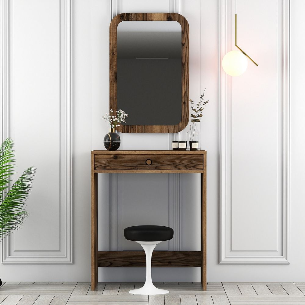 Sto za šminkanje "Lizbon Mirror" - boja: Orah slika 1