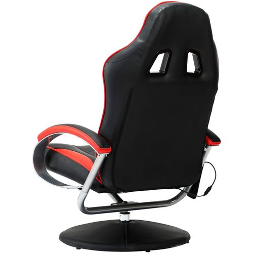 Masažna stolica s osloncem od umjetne kože crvena slika 6