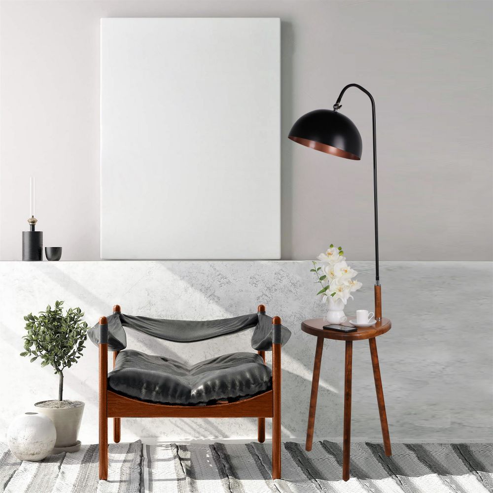 Demet Sehbalı Ahşap Lambader Ceviz Retro 3 Başlıklı slika 1
