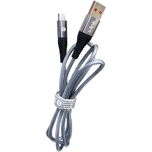 S-link kabl usb-micro usb 1m 3a sl-stm55m srebrni epruveta slika 1