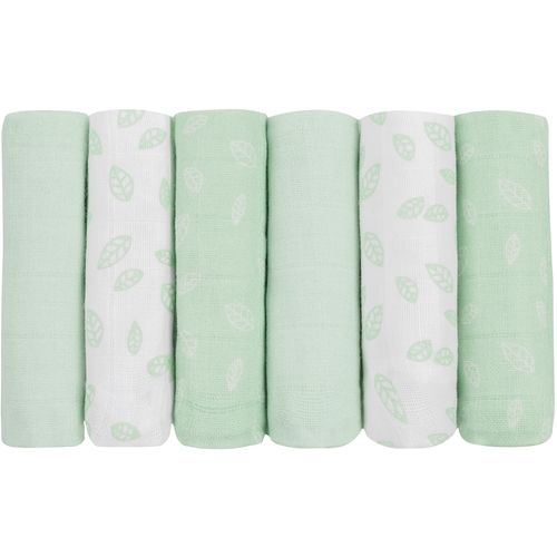 Kikka Boo muslin krpice 6 kom 30x30 - Leaves Mint  slika 1