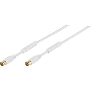Vivanco antene priključni kabel [1x 75 Ω antenski ženski konektor - 1x 75 Ω antenski muški konektor] 3.00 m 110 dB pozlaćeni kontakti, s feritnom jezgrom bijela