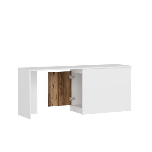 Newra - Light Walnut, White Light WalnutWhite Study Desk slika 4