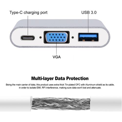 USB Tip C na VGA + USB 3.0 adapter 3.1 UVA-23 slika 2