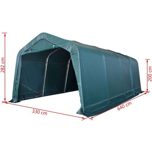 Uklonjivi šator za stoku PVC 550 g/m² 3,3 x 6,4 m tamnozeleni slika 2