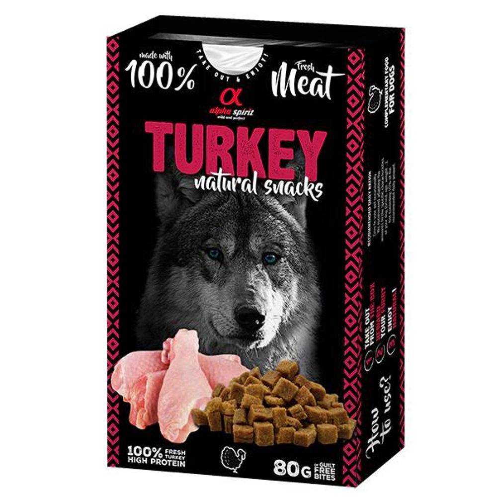 Alpha Spirit natural snack s puretinom, za pse 80g slika 1