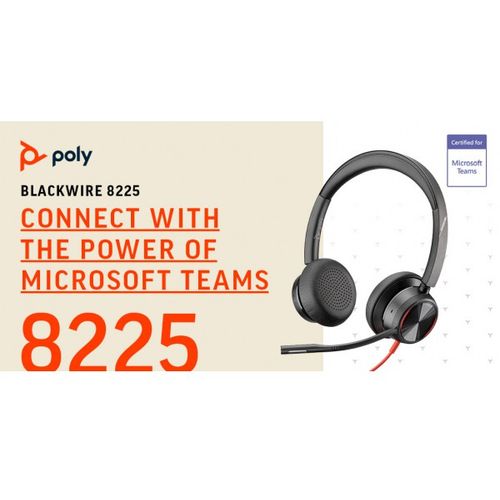 Poly Blackwire 8225 USB-A Stereo180-step flex mik.ANC,MSTeam slika 4