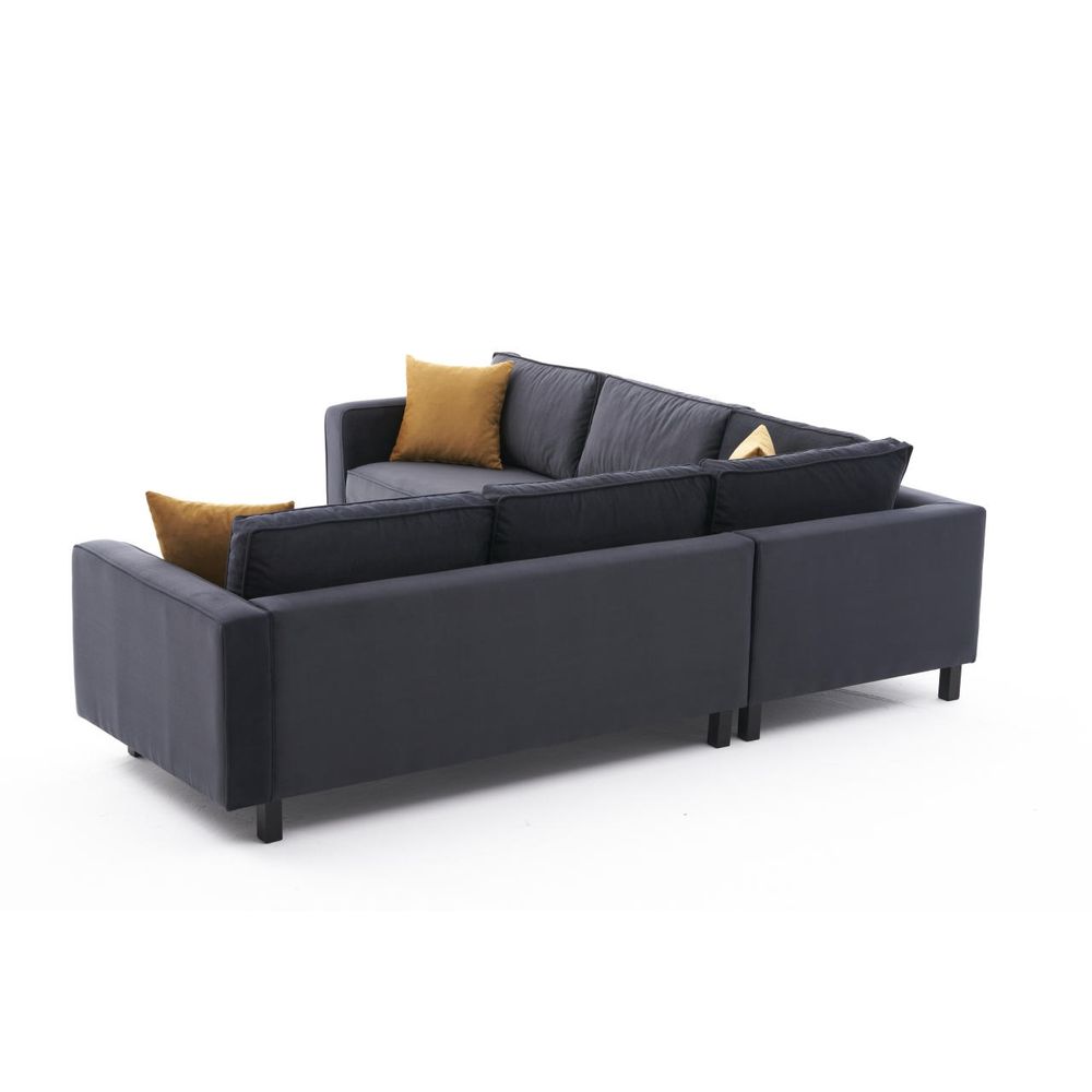 Kale Velvet - Ugao Sofa u Antracit Boji slika 6
