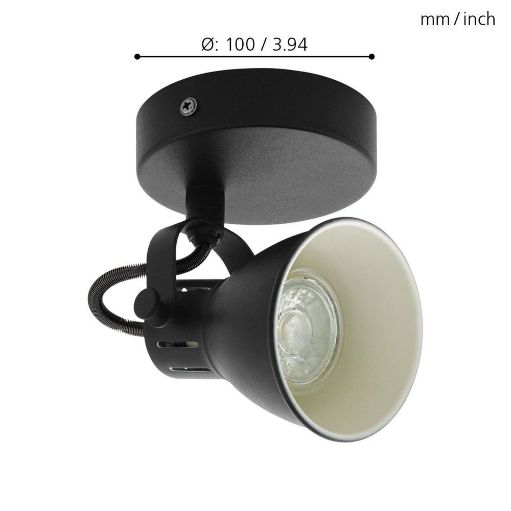 Eglo Seras 2 reflektor/1, led, gu10, 1x3,3w, 240lm, crna/čelik  slika 3