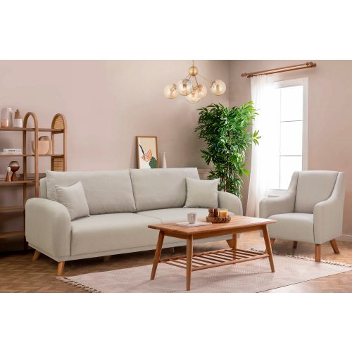 Atelier Del Sofa Hera Set - Krem Garnitura sa Sofa-Krevetom slika 2