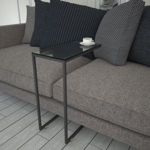 Callen - Glass Anthracite Side Table
