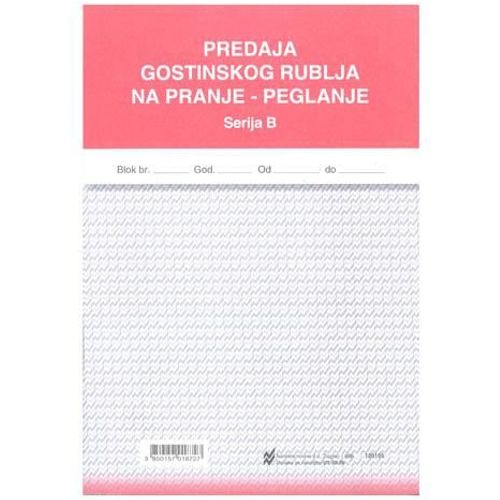 XII-36 PREDAJA GOSTINSKOG RUBLJA NA PRANJE I PEGLANJE; Blok 3 x 50 listova, 14,8 x 21 cm slika 2