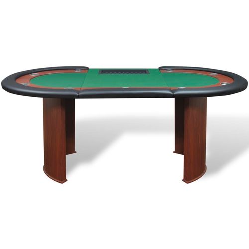 Stol za Poker za 10 Igrača s Prostorom za Djelitelja i Držačem Žetona Zeleni slika 46