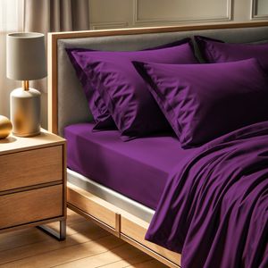 Ranforce king fitted sheet (FR) (IT) (ES) (DE) Tonne Viole - 43, colour: purple