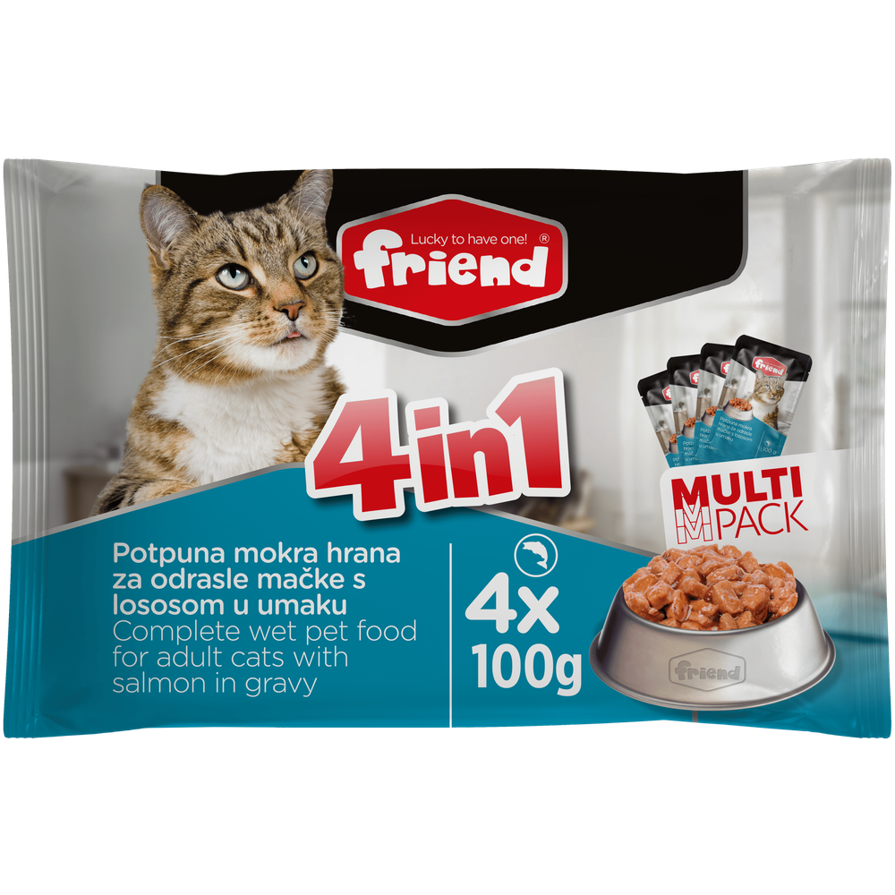 Friend Multipack mokra hrana za mačke u vrećici Losos 4x100g slika 1