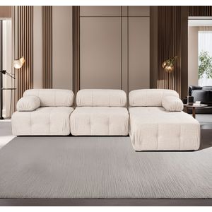Doblo 3 Sjedala sa Pouffom (L1-O1-1R-Pouffe) - Svijetlosmeđi Kutni Sofe