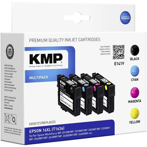 KMP tinta zamijenjen Epson 16XL, T1631, T1632, T1633, T1634, T1636 kompatibilan kombinirano pakiranje crna, cijan, magenta, žuta E141V 1621,4050 slika 1