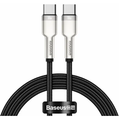 BASEUS kabel tipa C do tipa C PD100W Power Delivery Cafule metalni kabel 1 metar crni slika 1