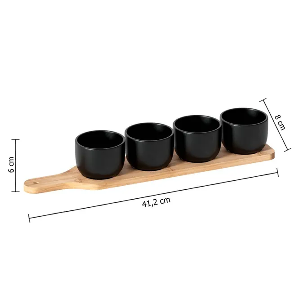 SG set za serviranje bambus 5/1 crni slika 3