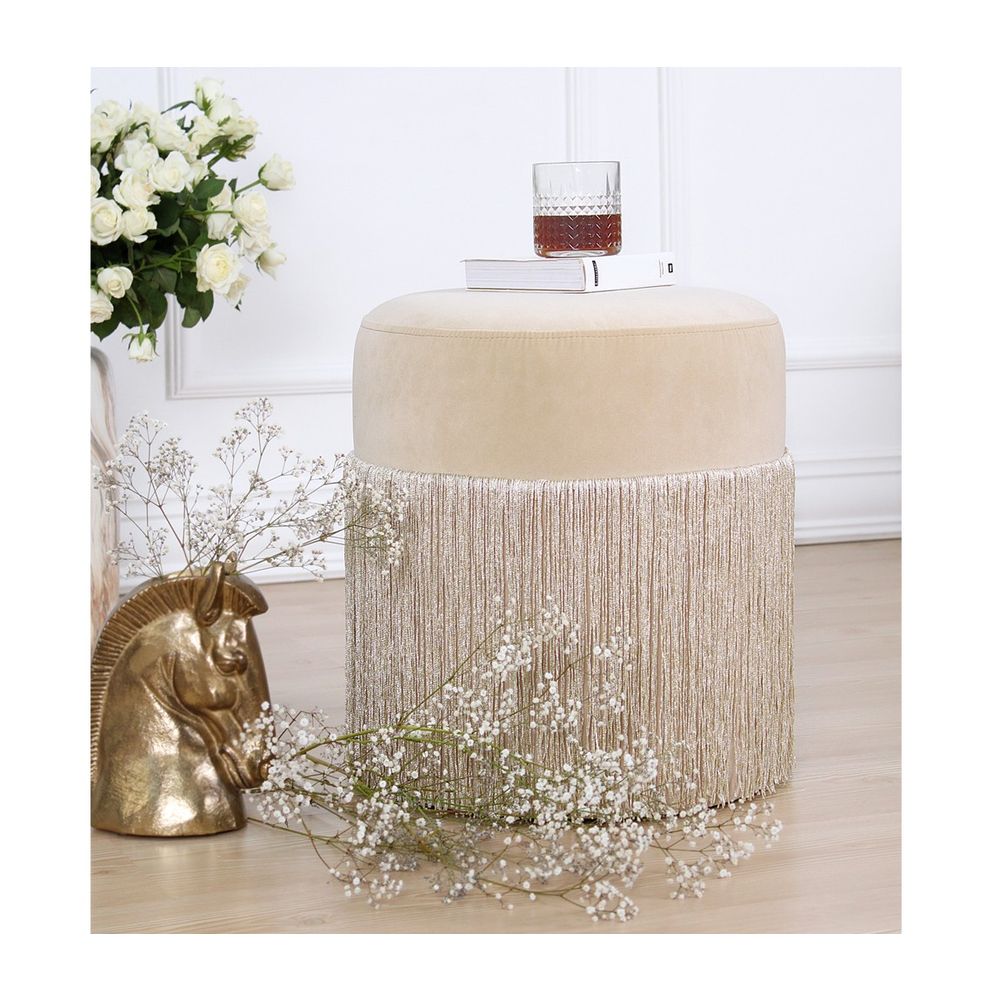 Merkur - Cream Cream Pouffe slika 7