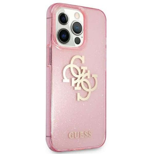 Guess maska za iPhone 13 Pro ružičasta hardcase Glitter 4G Big Logo slika 4